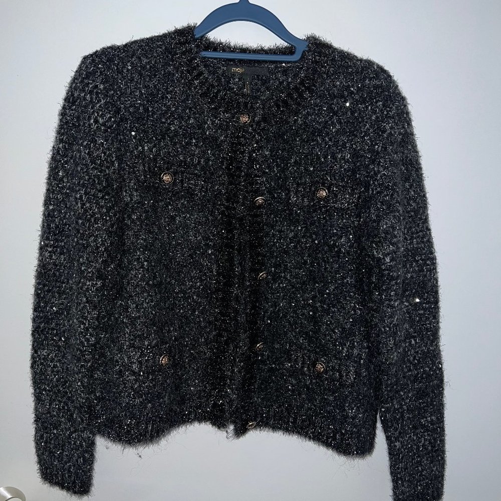 Great Condition Maje Sequin Cardigan (Black)